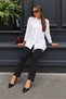 Women's Oversize Long Sleeve Basic White Shirt - 2