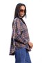 Navy Blue Plaid Pattern Oversize Shirt 6648 - 4