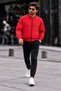 Men's Seasonal Zippered Casual Red Raincoat - 3