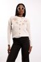 Beige Bead and Sequin Embroidered Cardigan 7892 - 3
