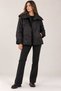 Black Inflatable Coat with Button and Sleeve Fastening Details