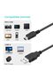 كابلات شحن USB لجهاز PS3، شاحن تحكم PS3 بطول 6 أقدام، كابل USB صغير لوحدة تحكم PS3، مشغل MP3، كاميرا، كاميرا لوحة القيادة، نظام تحديد المواقع، هيرو 3+، كابل شحن PS3 - 3