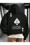 Hooded Play Them Back Printed 100% Cotton 3 Yarn Pocketless Oversize Large Size Men's Sweatshirt