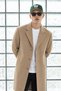 Men's Classic Cashmere Buttoned Premium Camel Coat - 3