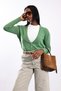 Green V-Neck Buttoned Cardigan - 2