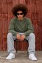 Men's Basic Crew Neck Long Sleeve Green Sweatshirt - 4