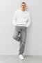 Men's Casual Wear Long Sleeve Crew Neck White Sweatshirt - 6