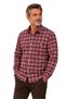 Men's Classic Wide Cut Long Sleeve Plaid Cotton Shirt with Pockets