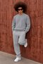 Men's Basic Crew Neck Long Sleeve Anthracite Sweater - 6