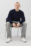 Men's Casual Wear Long Sleeve Crew Neck Navy Blue Sweatshirt - 4