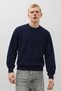 Men's Casual Wear Long Sleeve Crew Neck Navy Blue Sweatshirt