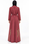 Embroidered Collar and Belt Abaya |   Embroidered Collar Abaya with Belt - 4