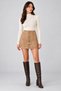 Women's Gold Button Detailed Colorful Mini Skirt - 3