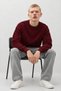 Men's Casual Wear Long Sleeve Crew Neck Burgundy Sweater - 4