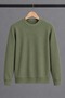 Men's Slim Fit Crew Neck Casual Knitwear Green Sweater - 6
