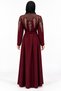 Abaya with Branch Embroidery and Belt |   Botanical Embroidered Abaya with Belt - 4
