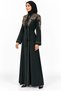 Floral Embroidery Abaya with Belt |   Floral Embroidered Abaya with Belt - 3