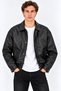 Ezr Men's Standard Fit Pocket Bomber Faux Leather Jacket 7797 - 5