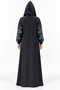 Abaya with Hat and Geometric Embroidery |   Hooded Geometric Embroidered Abaya - 4