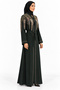 Abaya with Branch Embroidery and Belt |   Botanical Embroidered Abaya with Belt - 2