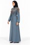Flower and Leaf Embroidery Abaya |   Floral and Leaf Embroidered Abaya - 3
