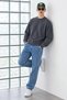 Men's Crew Neck Ribbed Oversize Smoked Sweater - 6