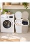 XL Duo 100 Liter Two-Compartment Manual Dirty Laundry Basket with Lid White Beige - 3
