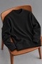 Men's Slim Fit Crew Neck Casual Knitwear Black Sweater - 5