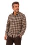 Men's Classic Wide Cut Long Sleeve Plaid Cotton Shirt with Pockets