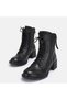Large Size Zippered Black Leather Boots Low Heel Lace-Up 41-42-43-44 - 4