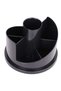 E38251A Rotary Desk Organizer, φ153×145mm, Black, Durable HIPS Material, 7 Compartments - 3