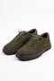 Bomles Pleated Elastic Tied Sole Stitched Genuine Leather Orthopedic Women's Shoes Khaki Nubuck - 4