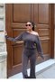 Women's Top and Bottom Set Modal Fabric Off-Shoulder Blouse and Wide-Leg Pants Two-Piece Set - 2