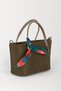 Women's Khaki Suede Scarf Gift Crossbody Lined Zippered Mini Hand and Shoulder Bag