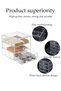 DUNISO 3-Drawer Makeup Drawer Organizer,Acrylic Makeup Organizer,Stackable Cosmetic Display - 4