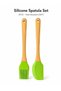 Leoxol Silicone Spatula Set | 2PCS Heat Resistant 230°C Kitchen Tools | Cooking Spatula & Oil Brush