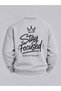 Men's Regular Fit 3 Thread Printed Sweatshirt with Back Detail - 2