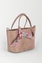 Women's Dark Mink Suede Scarf Gift Cross Strap Lined Zippered Mini Hand and Shoulder Bag