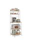Kitchen Storage Rack with Power Outlet, Coffee Bar, Baker's Rack, with Metal Wire Panel, 14