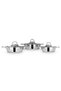 Serenk 6-Piece Stainless Steel Cookware Set, 14cm 16cm and 18cm Steel Frying Pans with Glass Lids - 2