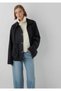 Women's Black Woven Jacket Black Jacket - 2