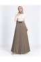 Chain Detailed Pleated Maxi Skirt