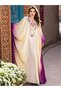 Beige Ombre Gold-Embroidered V-Neck Gown - 8