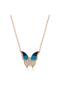 Silver Rose Minimal Butterfly Necklace