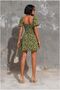 Square Neck Short-Sleeved Evening Dress with Gipe Detail · Color: Yellow · Size: L BX - 3