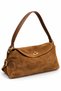 Taba Women's Gold-Locking Genuine Suede Shoulder Bag. - 3