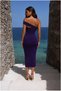 Single-Slit Midi Dress with Shoulder Straps · Color: Purple · Size: L BX - 2