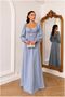 V-Neck Maxi-Sleeve Evening Gown · Color: Rose · Size: S BX