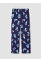 Peak New Season Navy Blue Patterned Women's Pajama Bottoms