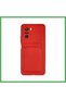 Poco F3 Compatible Case Kelvin Silicone with Business Card Holder - Red Bezoss